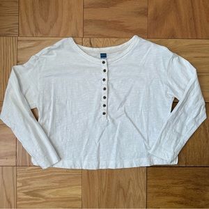 Old Navy Cropped Henley Tee